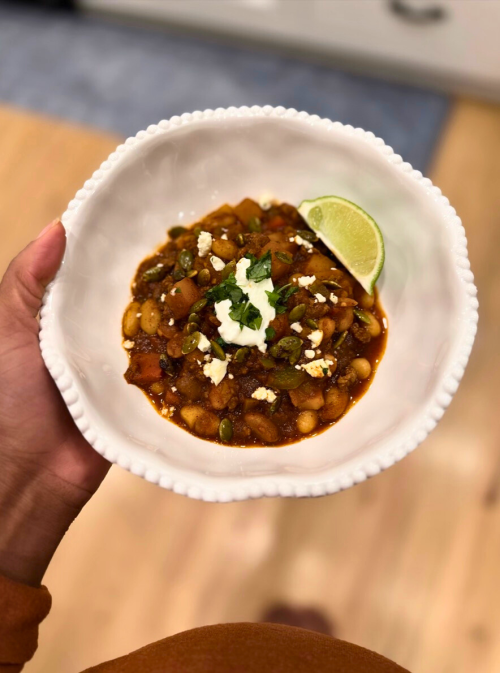 A Cozy Night In: Butternut Squash + Turkey Chili